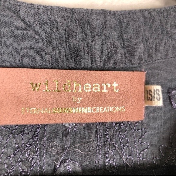 Wildheart By Eternal Sunshine Creations Boho Top Embellished Swing Long Sleeve S - Picture 6 of 10